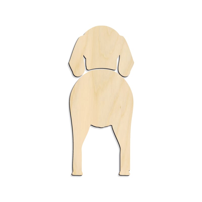 Laser-cut baltic birch silhouette of BLACK AND TAN COONHOUND