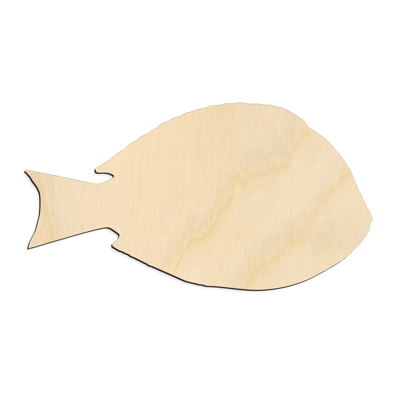 Laser-cut baltic birch silhouette of BLUE TANG FISH