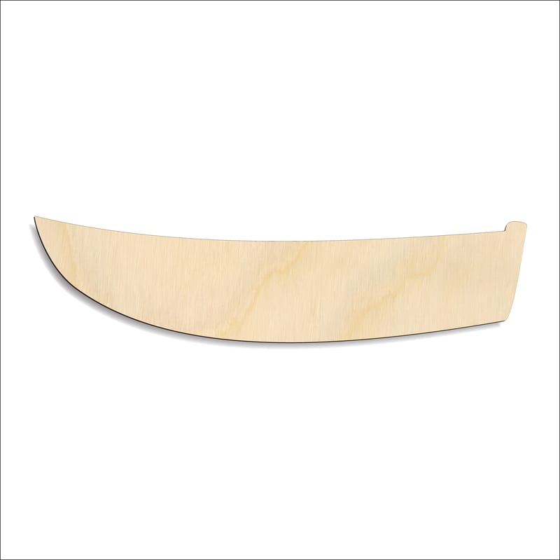 Laser-cut baltic birch silhouette of BOAT HULL SILHOUETTE