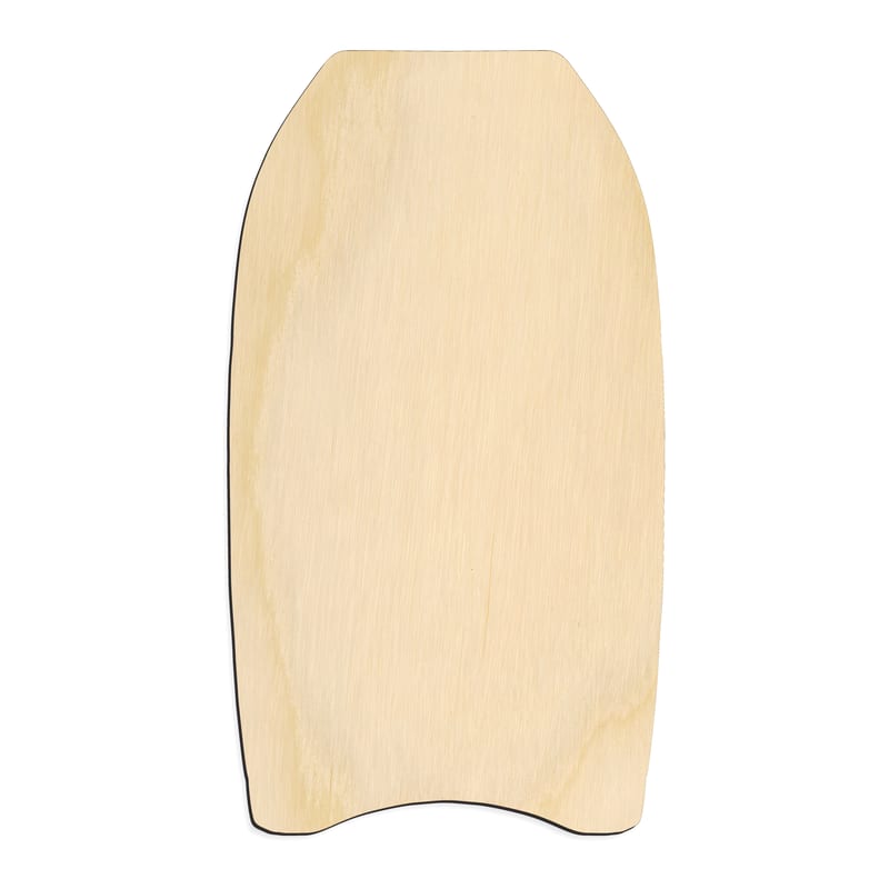 Laser-cut baltic birch silhouette of BOOGIE BOARD