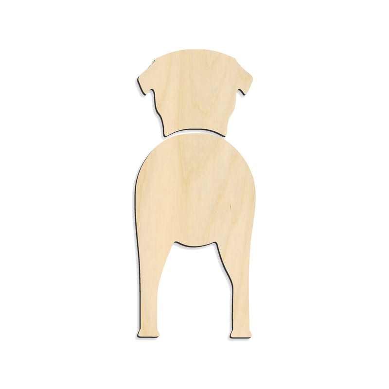 Laser-cut baltic birch silhouette of BORZOI TWO PIECE BACK VIEW