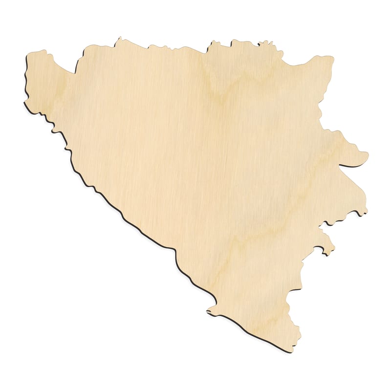 Laser-cut baltic birch silhouette of BOSNIA COUNTRY SILHOUETTE