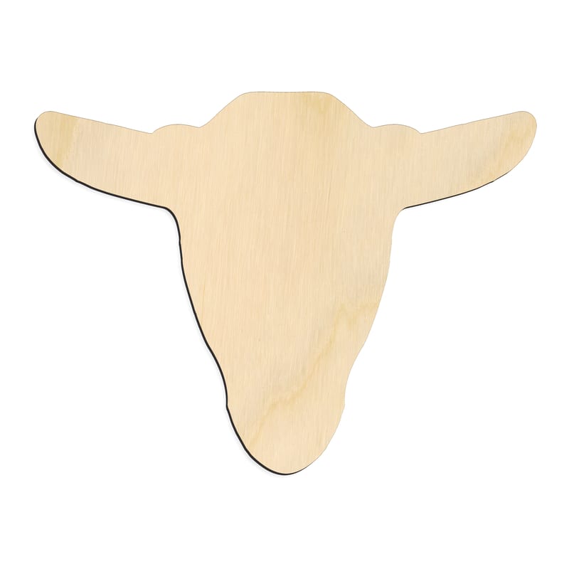 Laser-cut baltic birch silhouette of Broad Face Goat Head