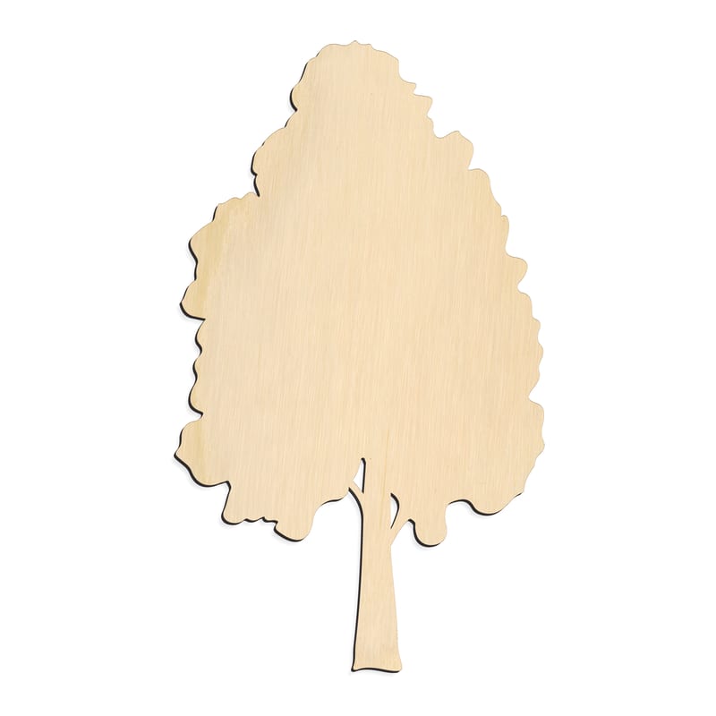Laser-cut baltic birch silhouette of BROAD LEAF TREE OVAL CANOPY