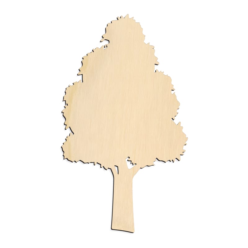Laser-cut baltic birch silhouette of BROAD LEAF TREE TAPERED CANOPY