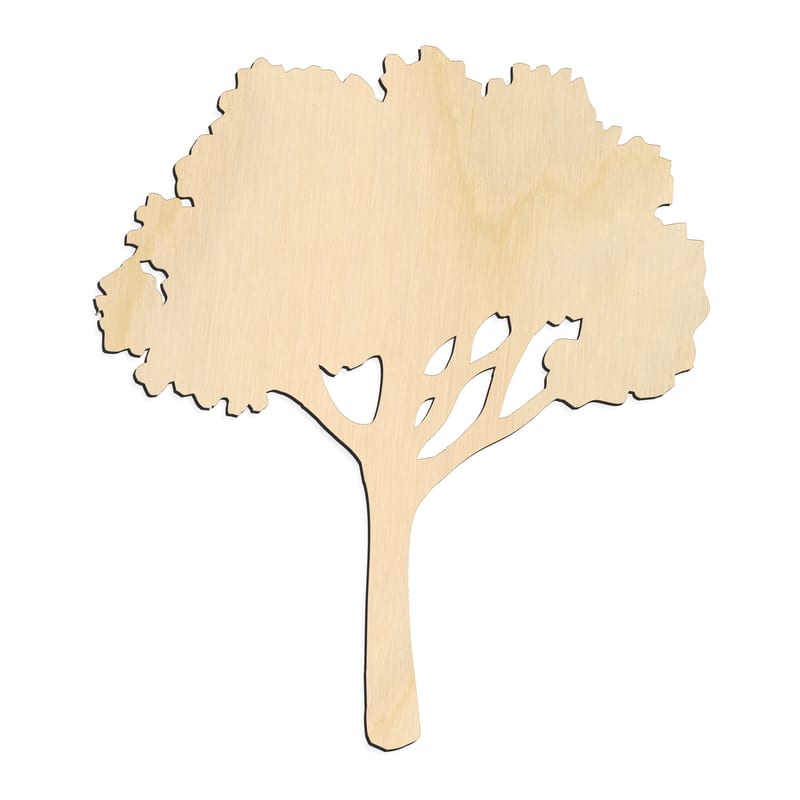 Laser-cut baltic birch silhouette of BROAD LEAF TREE WIDE CANOPY