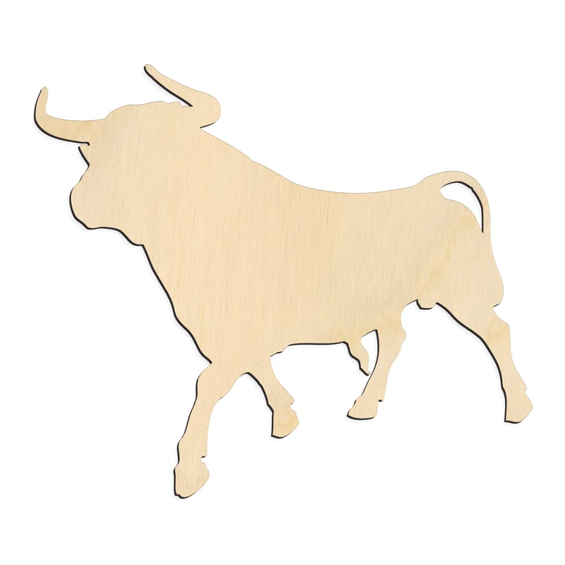 Laser-cut baltic birch silhouette of BULL