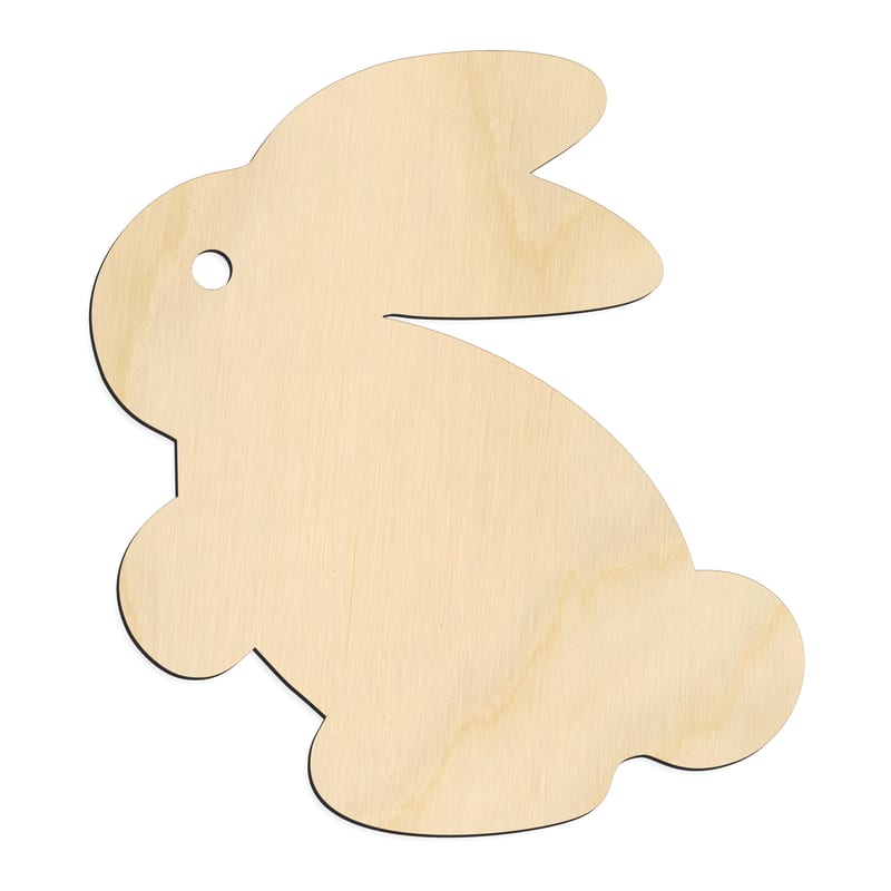 Laser-cut baltic birch silhouette of BUNNY CLASSIC SILHOUETTE