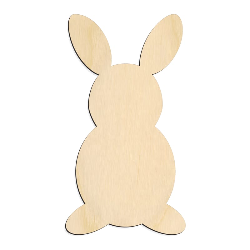 Laser-cut baltic birch silhouette of CUTE TALL BUNNY