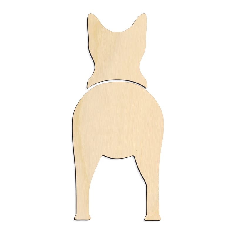 Laser-cut baltic birch silhouette of CANAAN DOGS