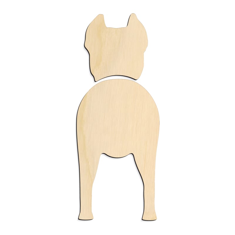 Laser-cut baltic birch silhouette of Cane Corso Head & Body Set