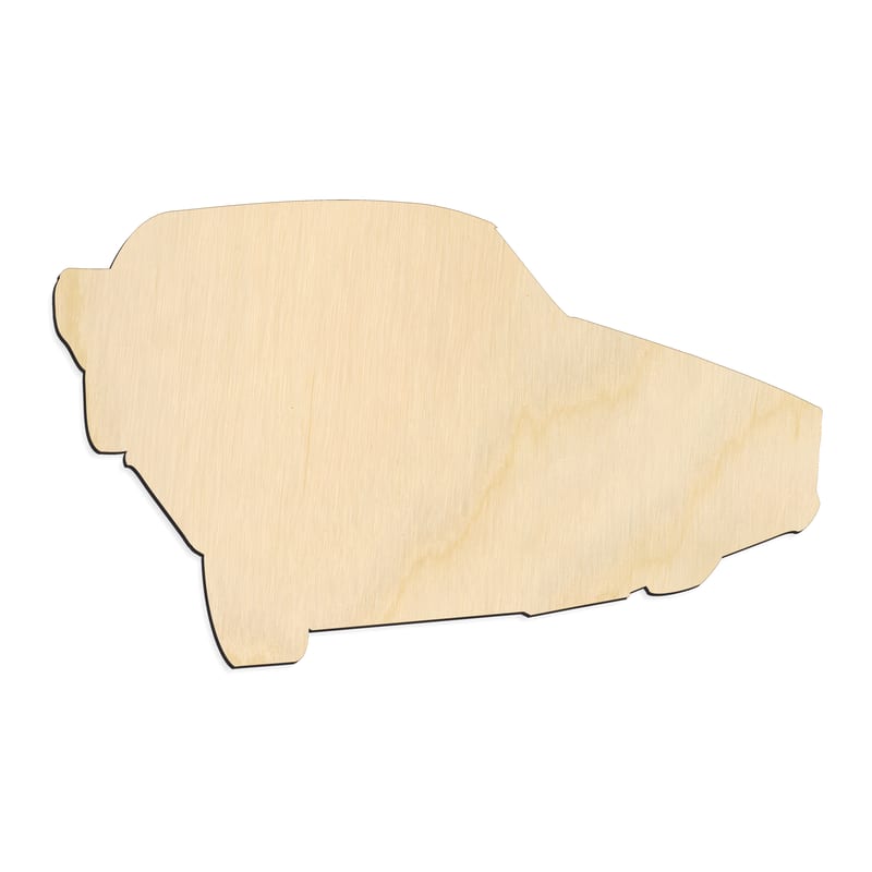 Laser-cut baltic birch silhouette of CAR BOXY SILHOUETTE