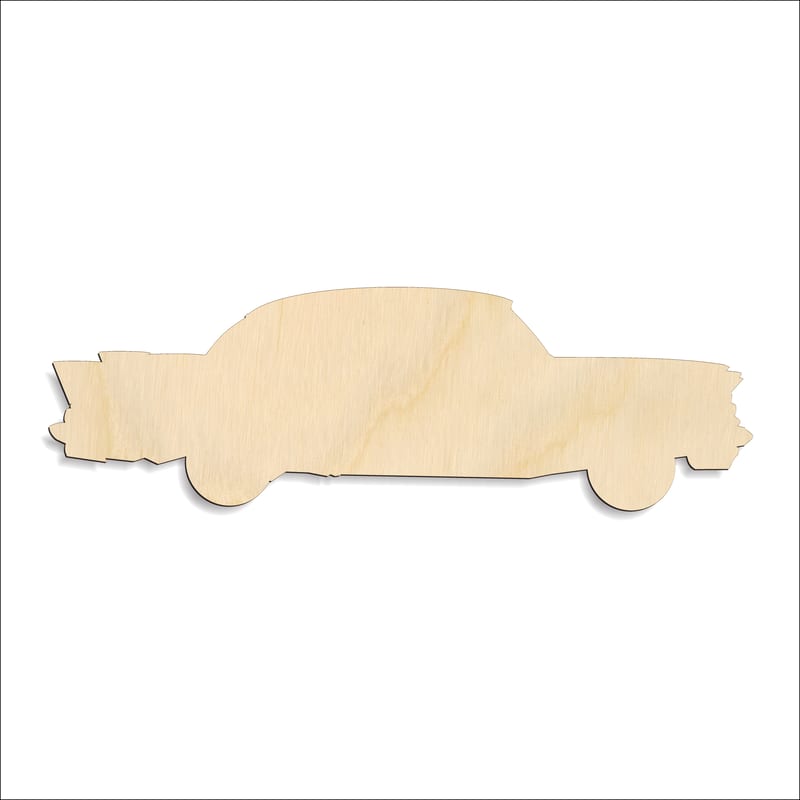 Laser-cut baltic birch silhouette of CAR LOW SILHOUETTE