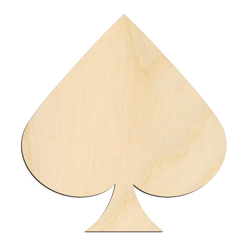 Laser-cut baltic birch silhouette of CARDS SPADE