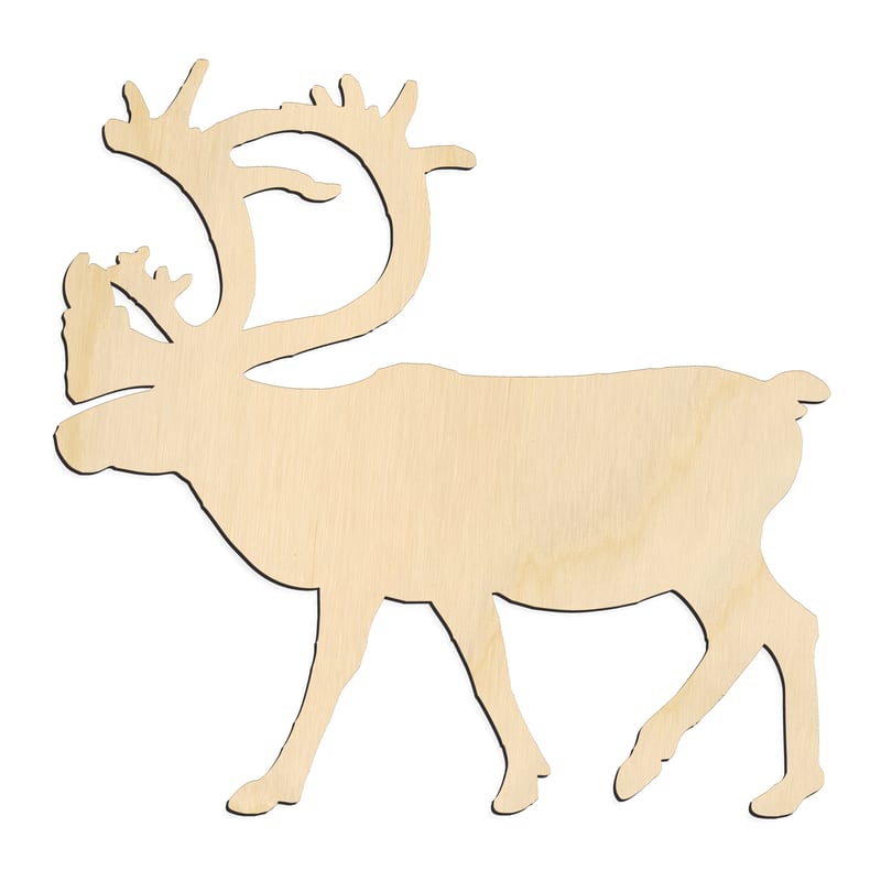 Laser-cut baltic birch silhouette of CARIBOU