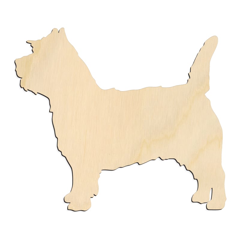 Laser-cut baltic birch silhouette of CARING TERRIER