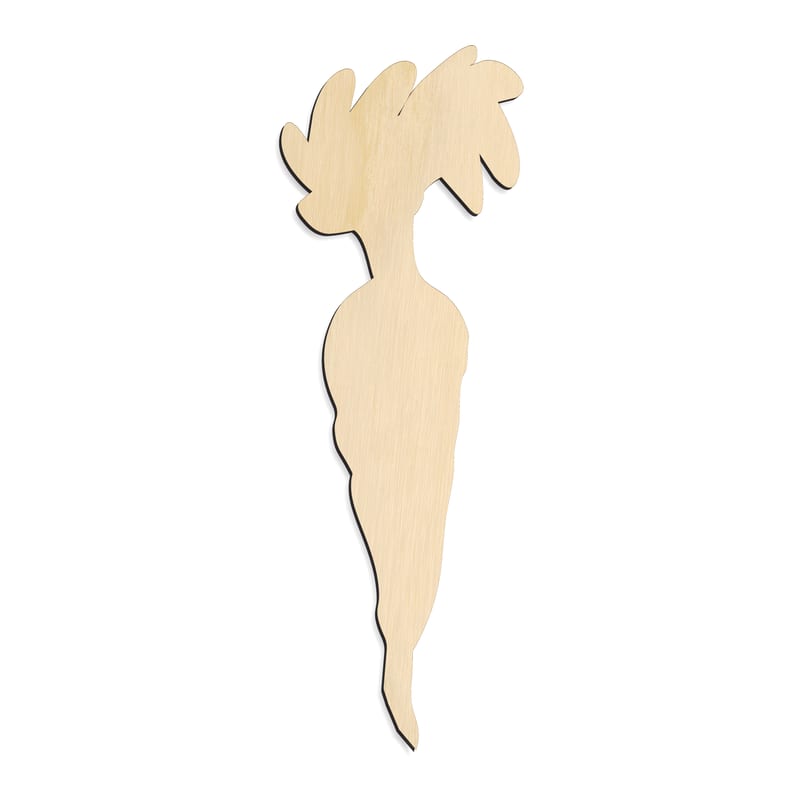 Laser-cut baltic birch silhouette of CARROT LONG