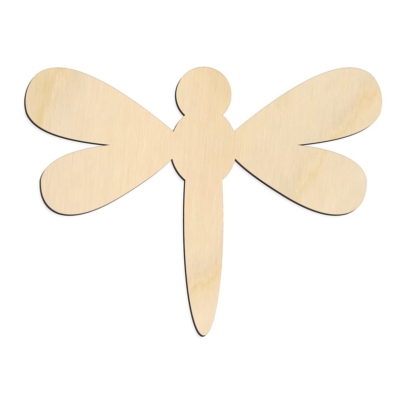 Laser-cut baltic birch silhouette of CARTOON DRAGON FLY