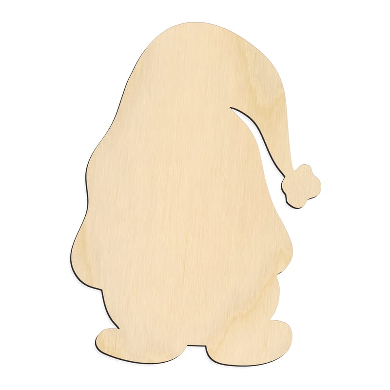 Laser-cut baltic birch silhouette of CARTOON GNOME