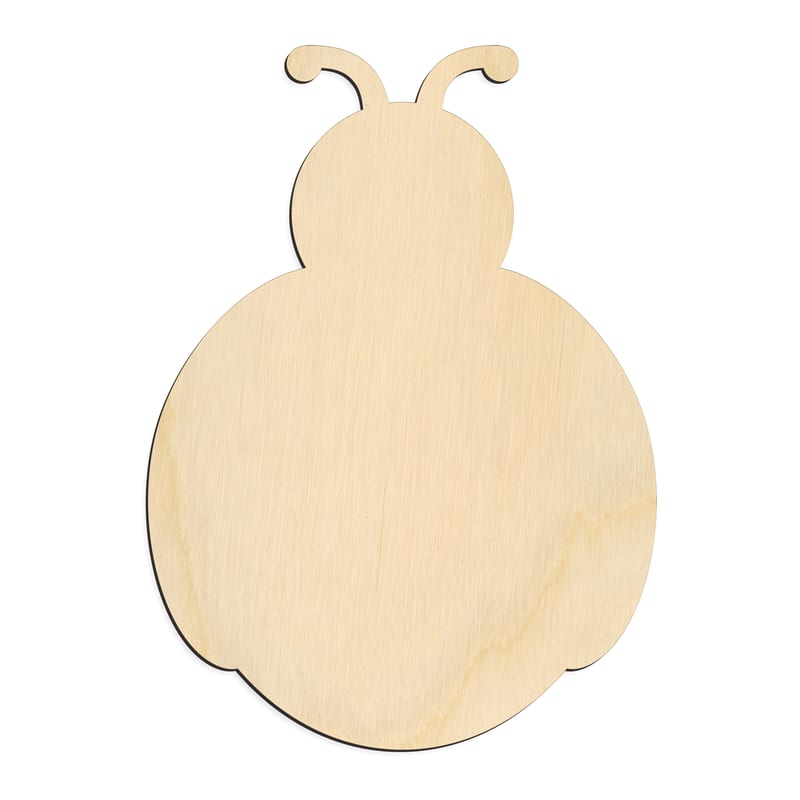Laser-cut baltic birch silhouette of CARTOON LADY BUG