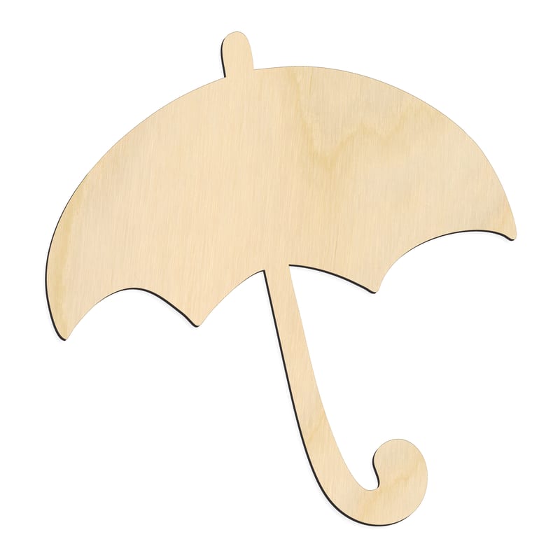 Laser-cut baltic birch silhouette of CARTOON UMBRELLA
