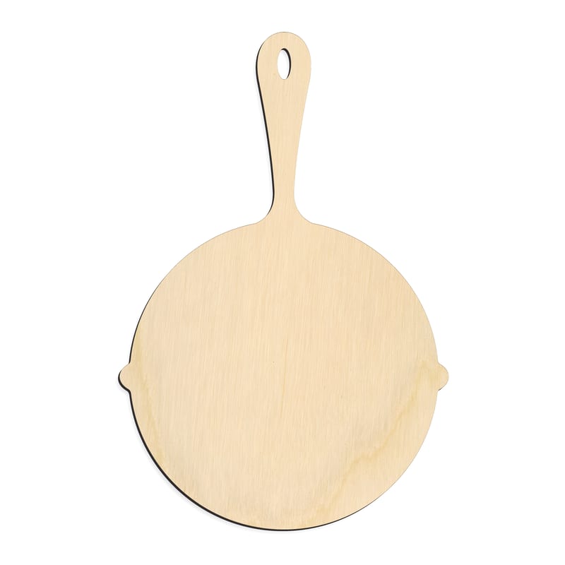 Laser-cut baltic birch silhouette of CAST IRON PAN
