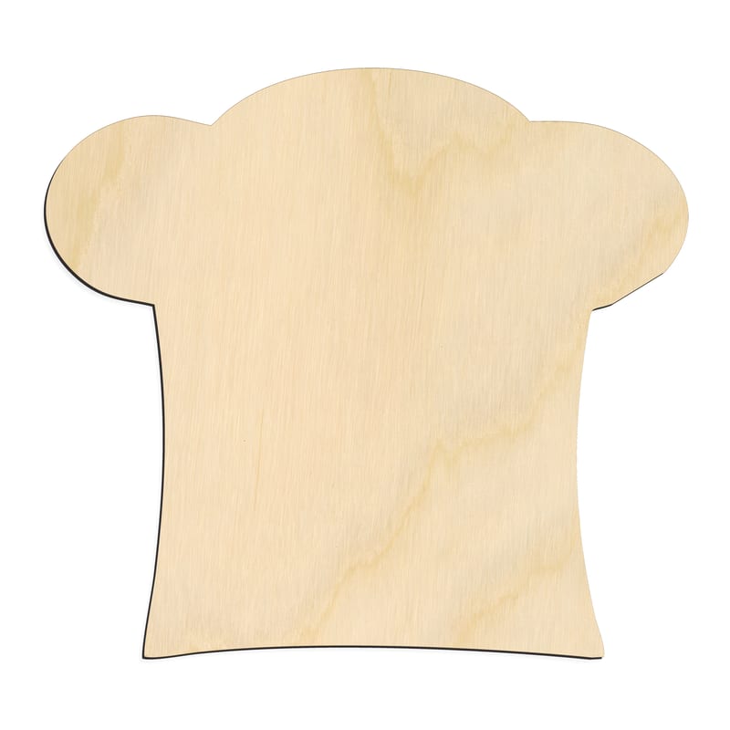 Laser-cut baltic birch silhouette of CHEFS HAT