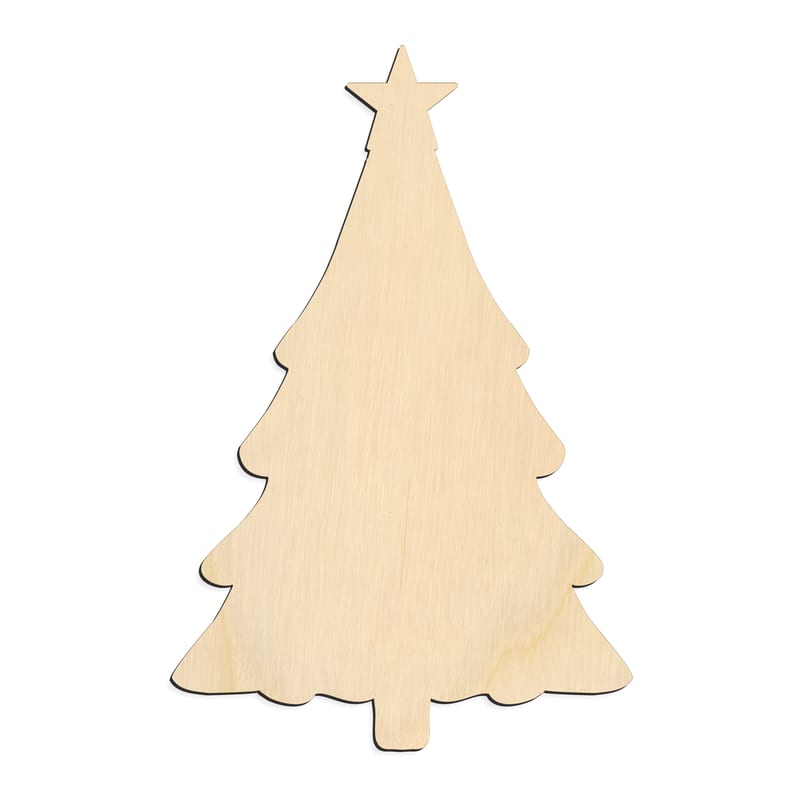 Laser-cut baltic birch silhouette of CHIRSITMAS TREE