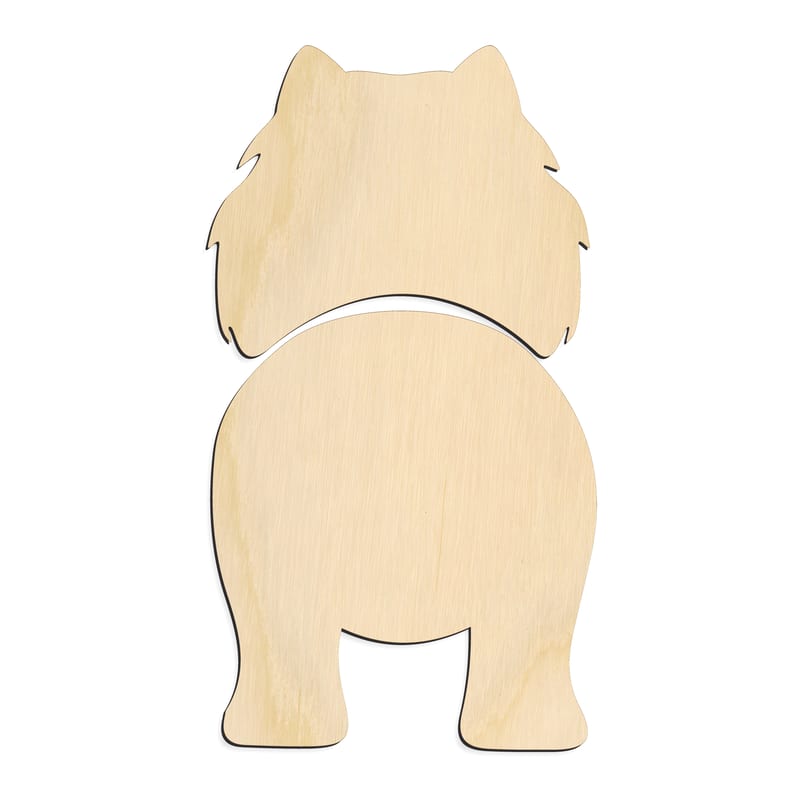 Laser-cut baltic birch silhouette of CHOW CHOW