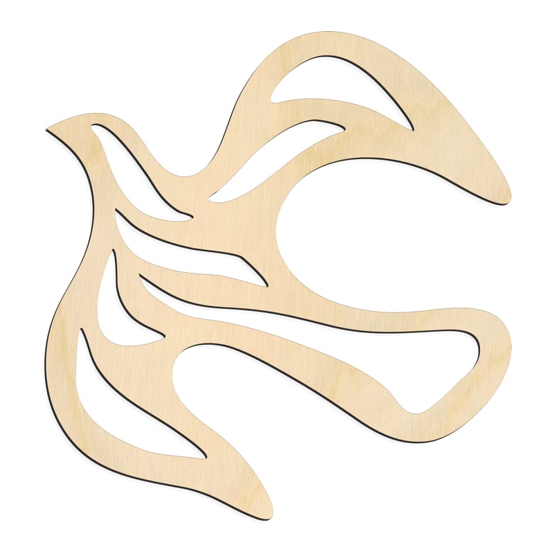 Laser-cut baltic birch silhouette of Christian Dove