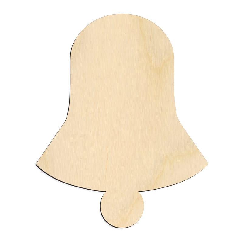 Laser-cut baltic birch silhouette of CHRISTMAS BELL ICON
