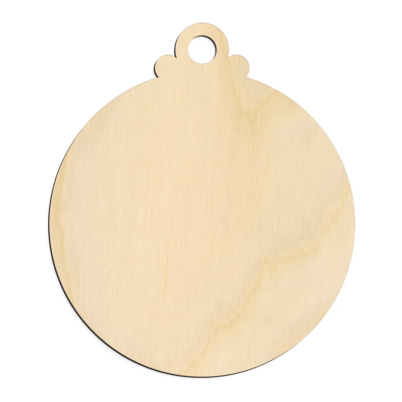 Laser-cut baltic birch silhouette of CHRISTMAS ORNAMENT