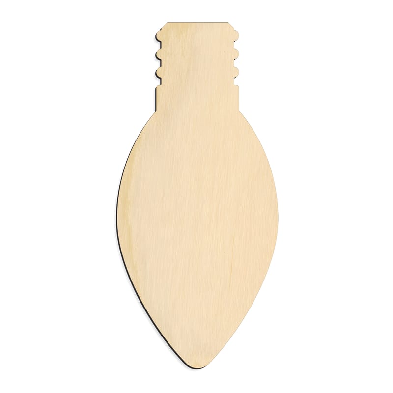 Laser-cut baltic birch silhouette of CHRISTMAS ORNAMENT FINIAL OVAL