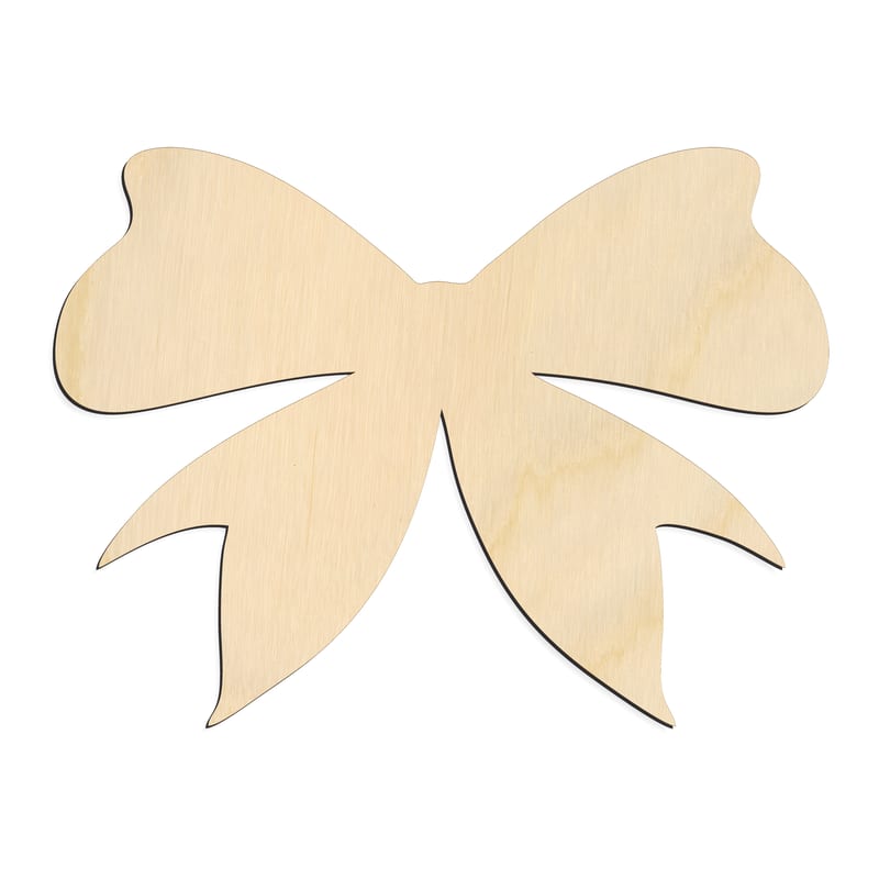 Laser-cut baltic birch silhouette of CHRISTMAS PRESENT BOW