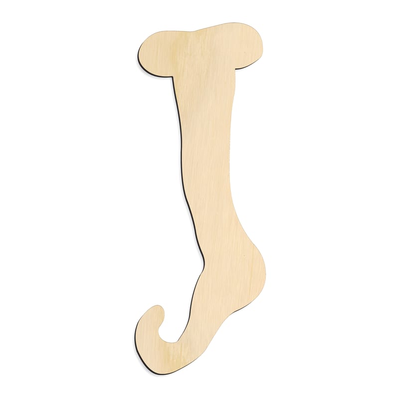Laser-cut baltic birch silhouette of LONG CHRISTMAS STOCKING