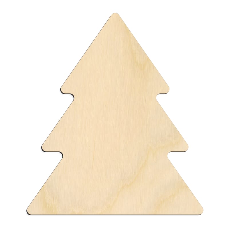 Laser-cut baltic birch silhouette of CHRISTMAS TREE ANGULAR