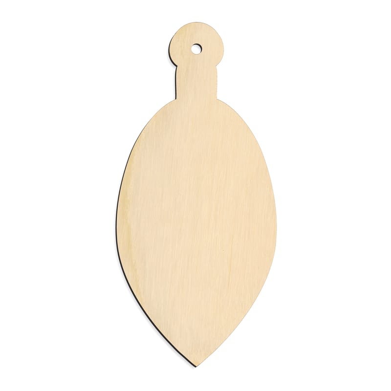 Laser-cut baltic birch silhouette of CHRISTMAS TREE ORNAMENT OVAL