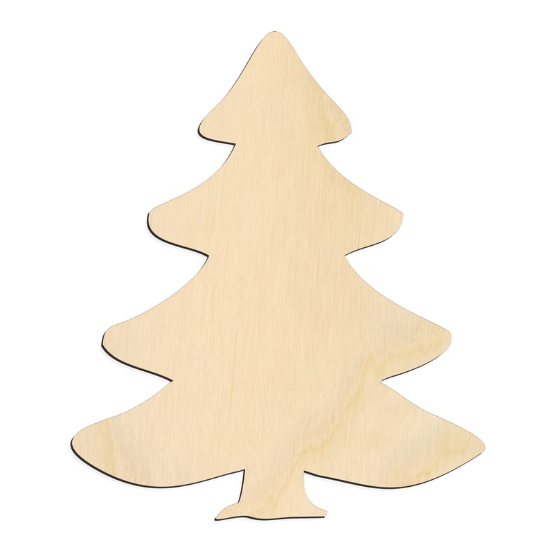 Laser-cut baltic birch silhouette of CHRISTMAS TREE TIERED
