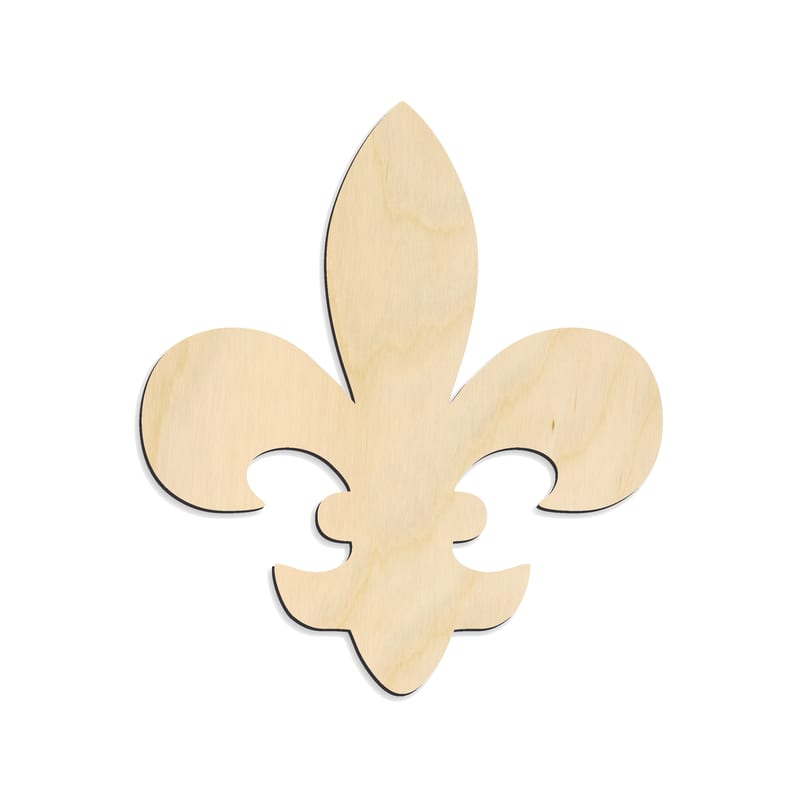 Laser-cut baltic birch silhouette of Classic Fleur-de-Lis