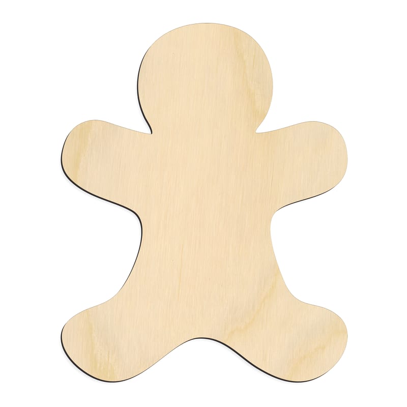 Laser-cut baltic birch silhouette of CLASSIC GINGERBREAD MAN SILHOUETTE