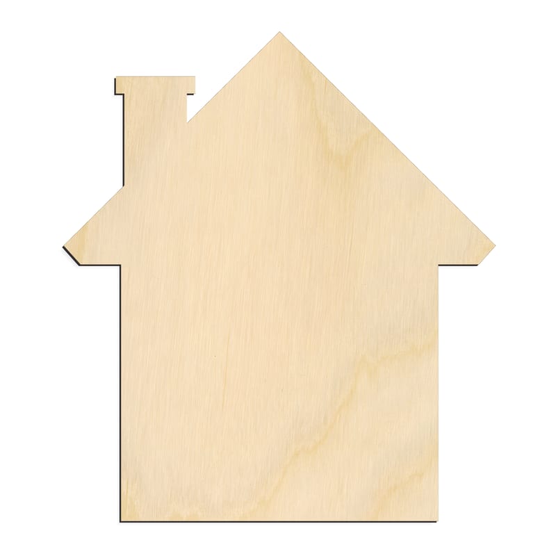 Laser-cut baltic birch silhouette of CLASSIC HOUSE