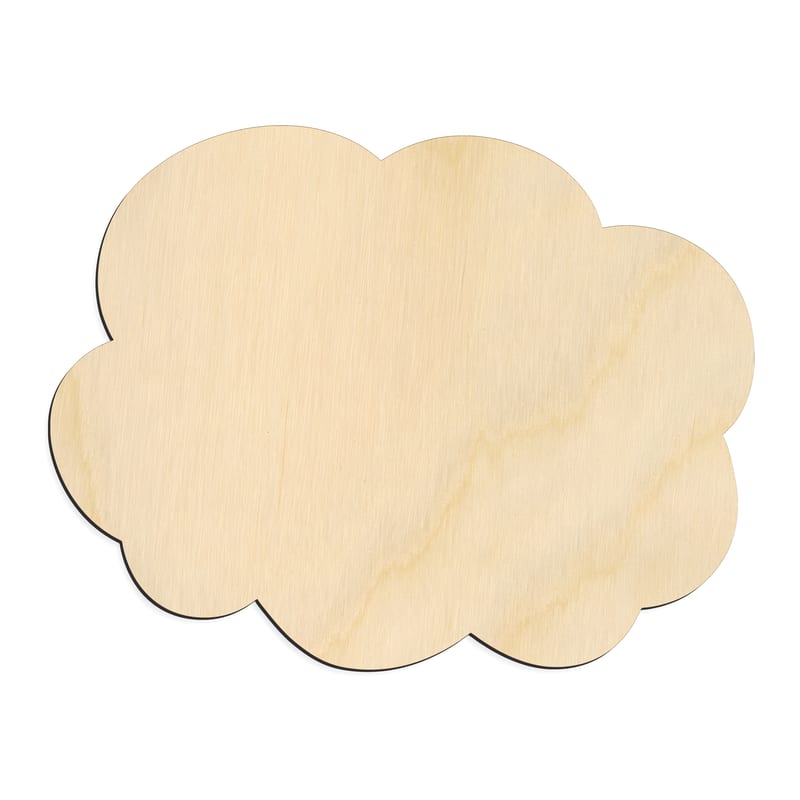 Laser-cut baltic birch silhouette of CLOUD WIDE ROUNDED SILHOUETTE