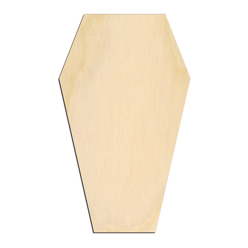 Laser-cut baltic birch silhouette of Coffin Silhouette