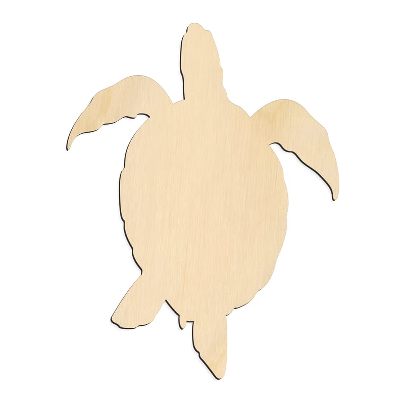 Laser-cut baltic birch silhouette of COMPACT FRONT TURTLE