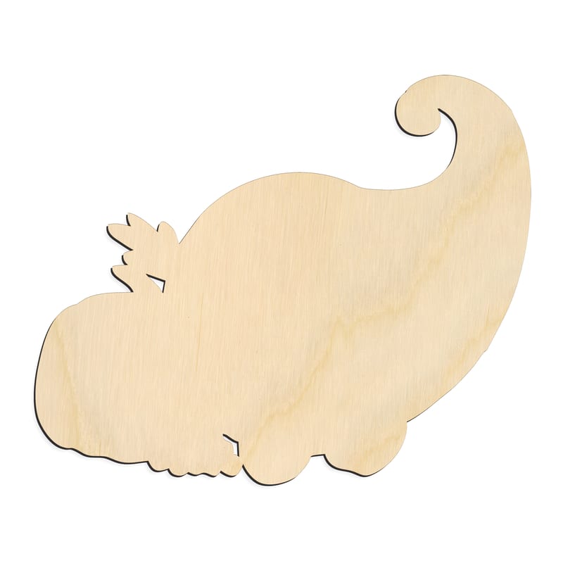 Laser-cut baltic birch silhouette of Cornucopia