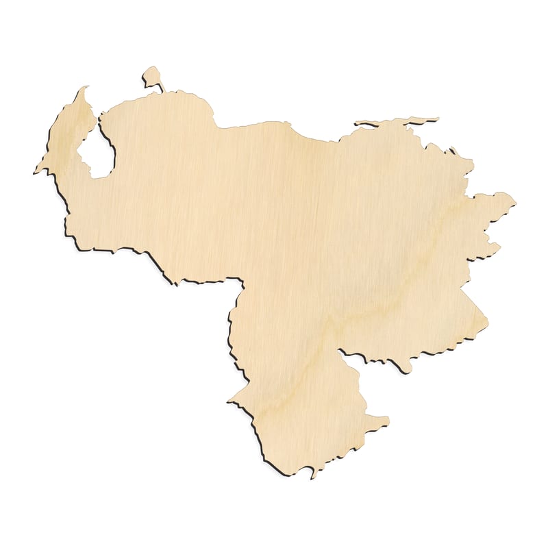 Laser-cut baltic birch silhouette of COUNTRY VENEZUELA