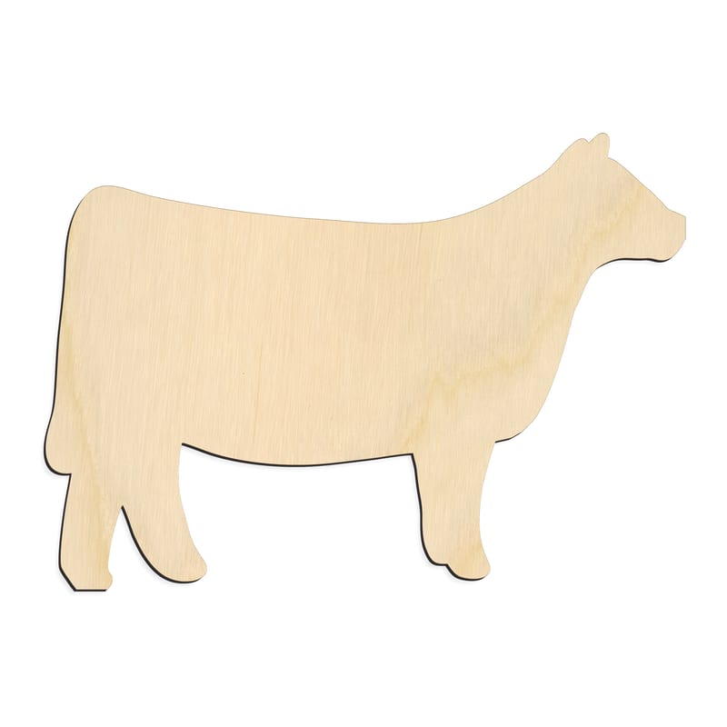 Laser-cut baltic birch silhouette of COW