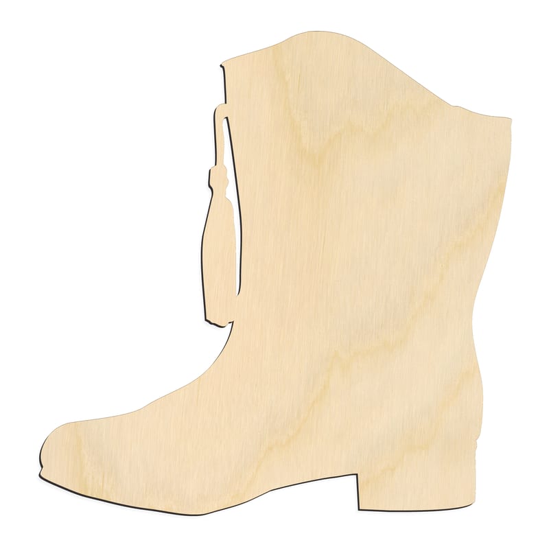 Laser-cut baltic birch silhouette of COWGIRL BOOT TEAM BOOT