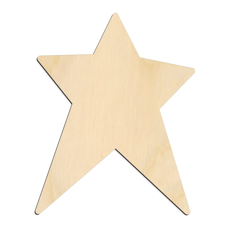 Laser-cut baltic birch silhouette of CRAFTY STAR
