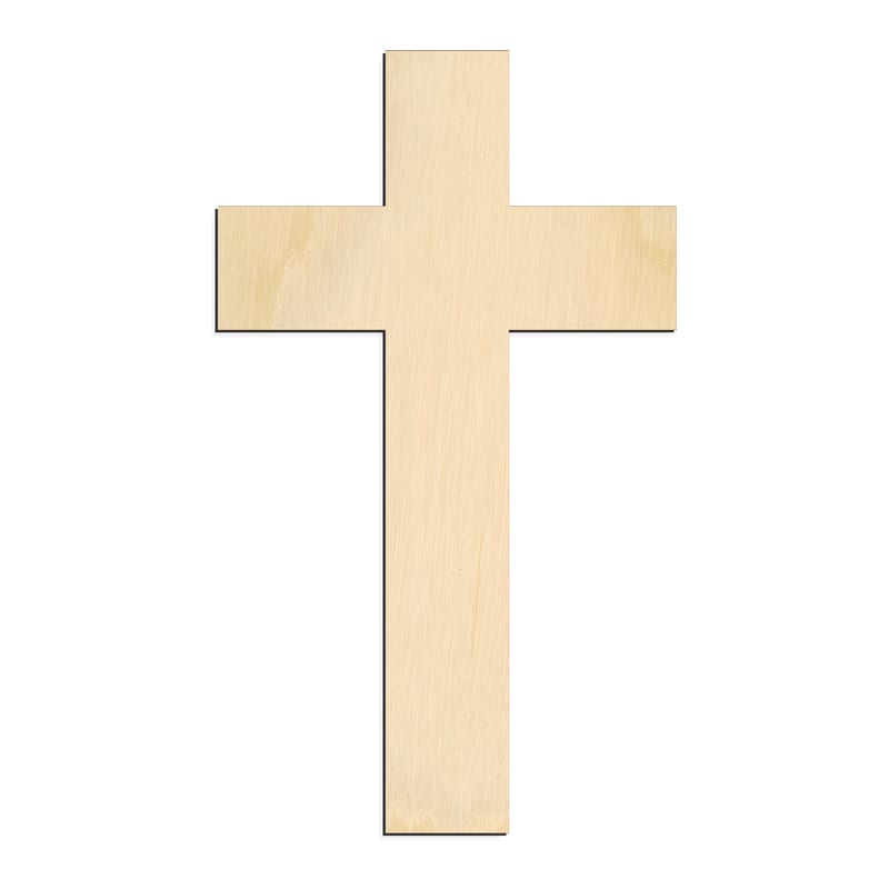 Laser-cut baltic birch silhouette of CROSS
